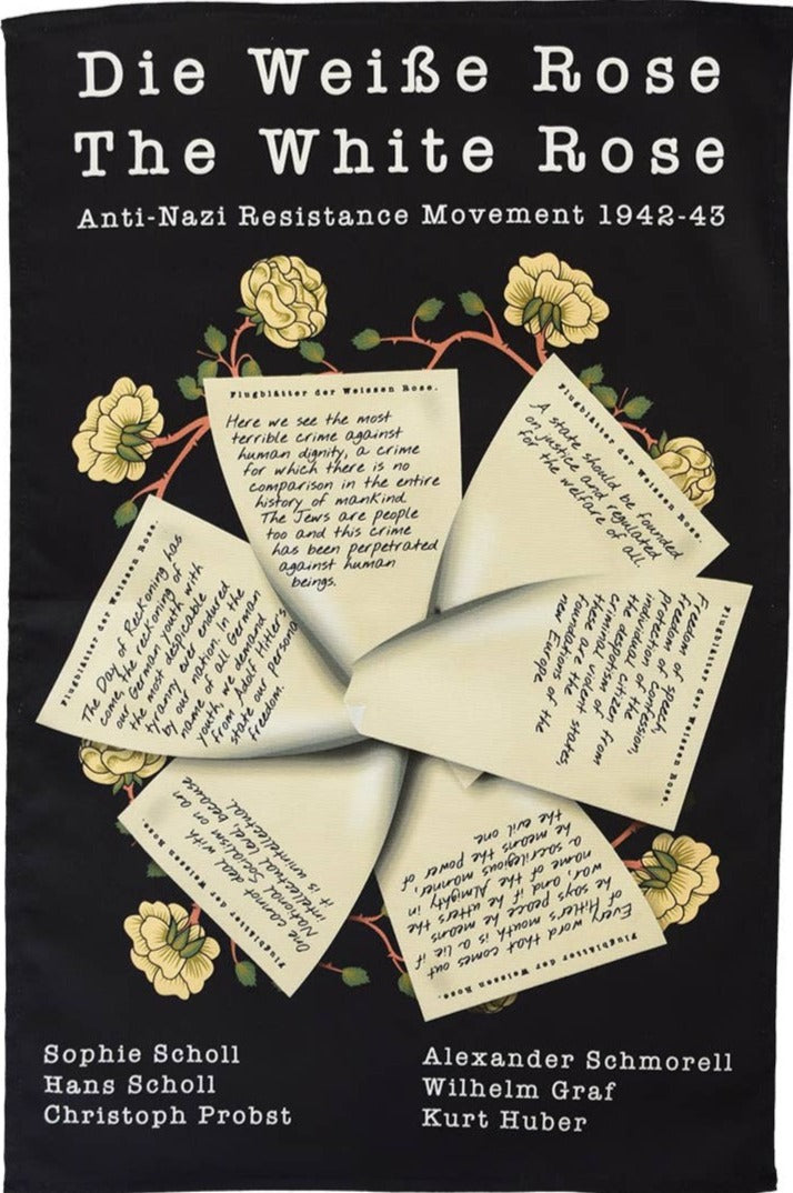 White Rose (Weiße Rose) Tea Towel