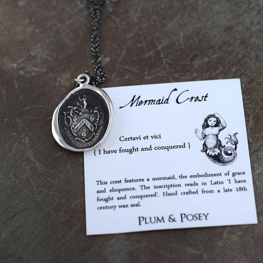 Plum and Posey Wax Seal Necklace: Mermaid's Crest