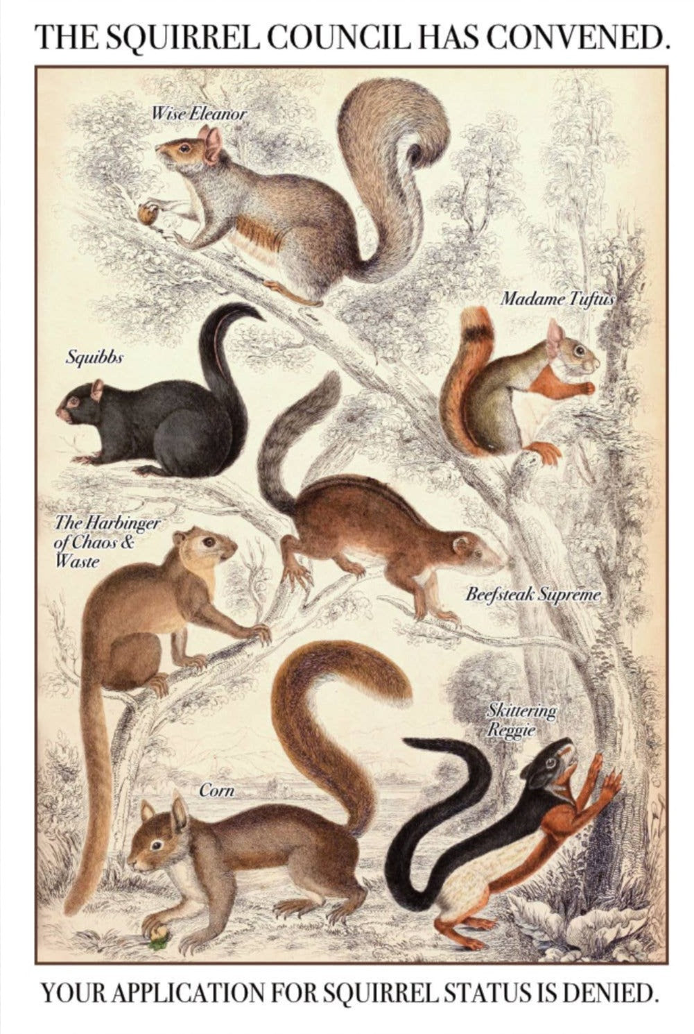 Squirrel Council Risograph Poster