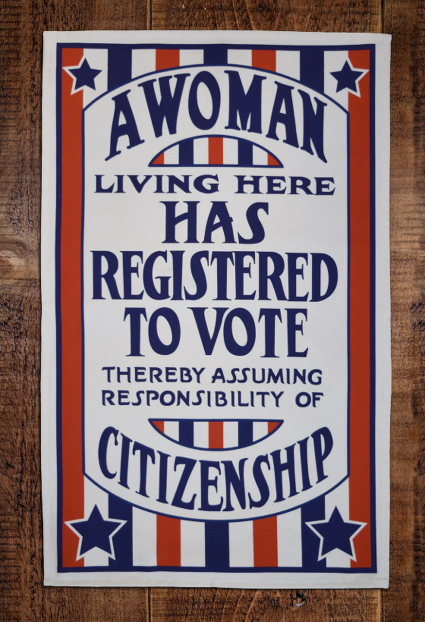 A Woman Registered to Vote Tea Towel