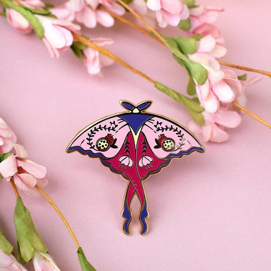 Persephone Moth Enamel Pin