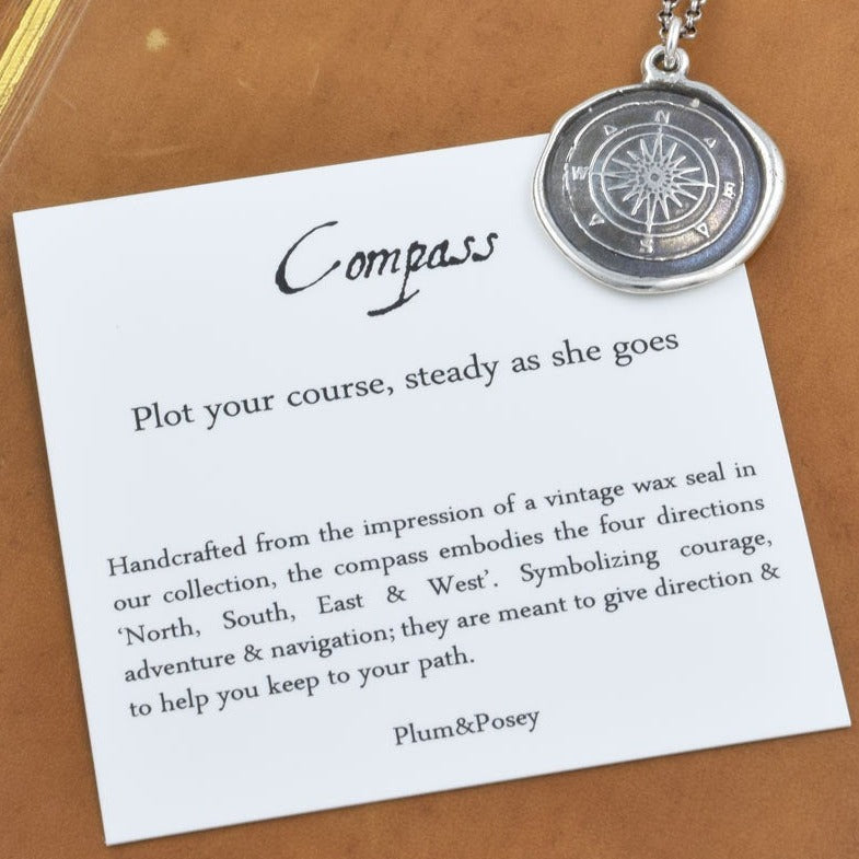 Plum and Posey Wax Seal Necklace: Compass Rose