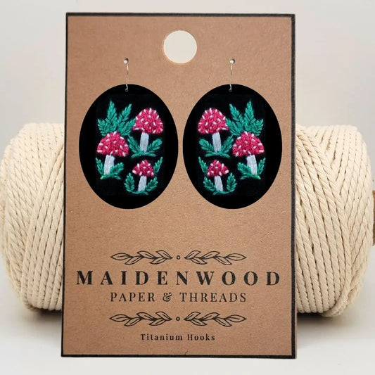 Red Cap Mushroom Earrings