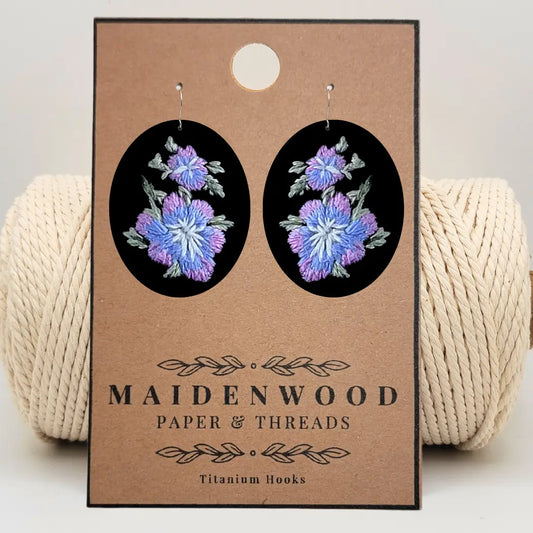 Violet Flower Earrings