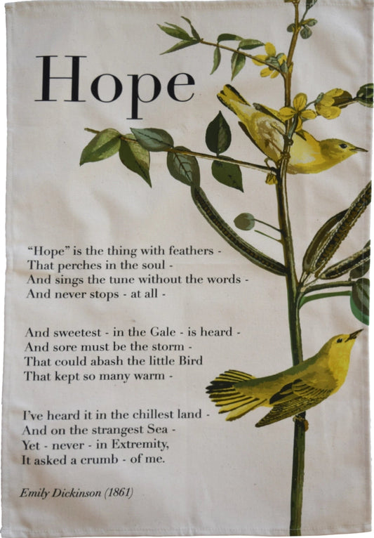 Emily Dickinson 'hope' Tea Towel
