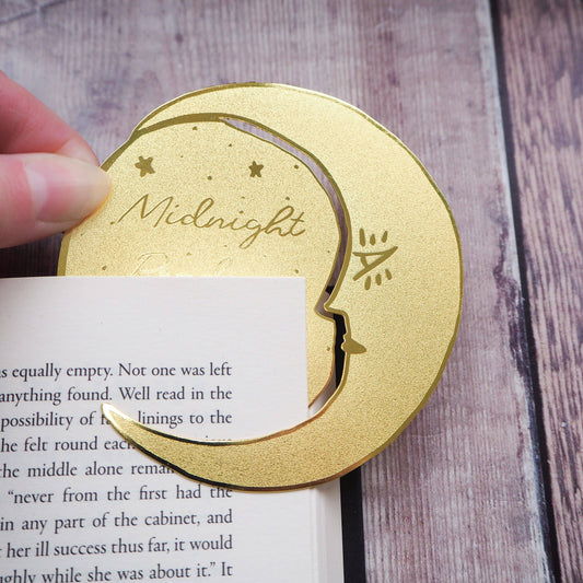 Midnight Readers Club Moon Brass Bookmark