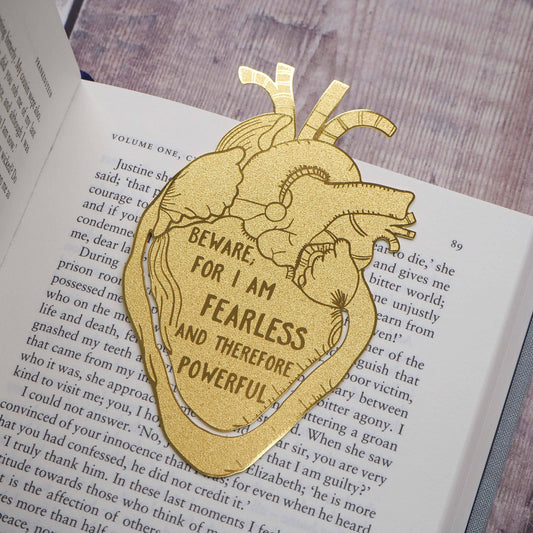 Frankenstein Anatomical Heart Brass Bookmark Mary Shelley