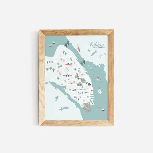 Halifax Map Art Print