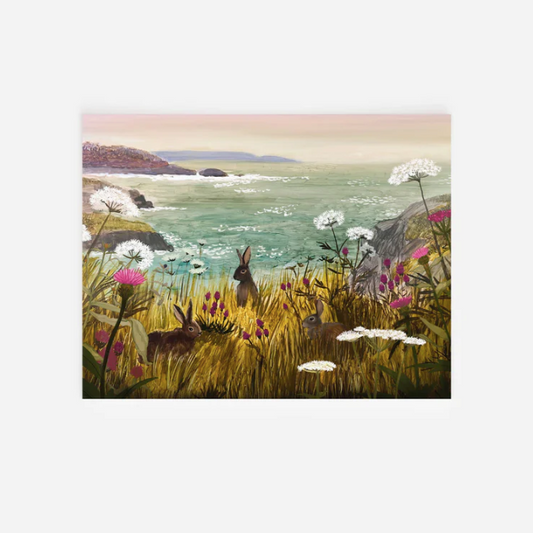 Rabbits by the Sea Print